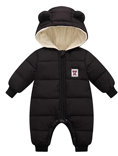 Happy Cherry - Baby Overall Winter Junge Mädchen Schneeanzug Warmer Dicker Spielanzug Kleinkind Jumpsuit Strampler Lange Ärmel Kinder Schneenanzüge Wintermantel - 0-3 Monate von Happy Cherry