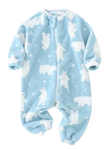 Happy Cherry Baby Schlafstrampler Kleinkind Winddicht Warm Schneeanzug Süß Bequem Outdoor Babymantel Winter Outfits mit Reißverschluss Gr. 90 von Happy Cherry