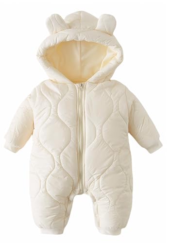 Happy Cherry Baby Schneeanzug mit Kapuze Dicker Warmer Babykleidung Leicht Schneenanzüge Bequem Mode Overall Lange Ärmel Kleinkind Wintermantel 73 CM von Happy Cherry