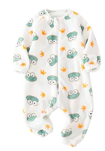 Happy Cherry Baby Strampler Mädchen Spielanzug Jungen Romper Tier Overall Bodysuit Babys Flanell Pyjama Karikatur Tier Jumpsuit Gr. 80 von Happy Cherry