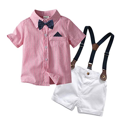 Happy Cherry - Baby Taufanzug Jungen Kinderanzug Kurzarm Sommer für Hochzeit Party Zeremonie Formal Kleidung Gentihombre für Kleinkinder 12-18 Monate von Happy Cherry