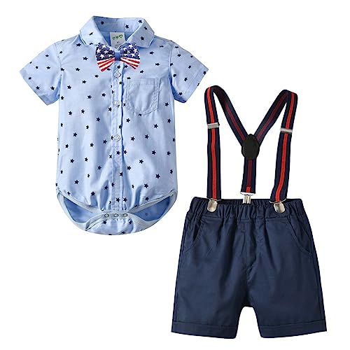 Happy Cherry - Baby Taufanzug Jungen Kinderanzug Kurzarm Sommer für Hochzeit Party Zeremonie Formal Kleidung Gentihombre für Kleinkinder 6-12 Monate von Happy Cherry