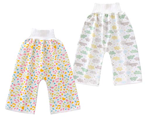 Happy Cherry Baby Windelrock Töpfchen Windelhose 2pcs Trainingsrock Windelshorts Lernhose Wiederverwendbare Baumwolle Hoch Taillierter Lernwindel von Happy Cherry