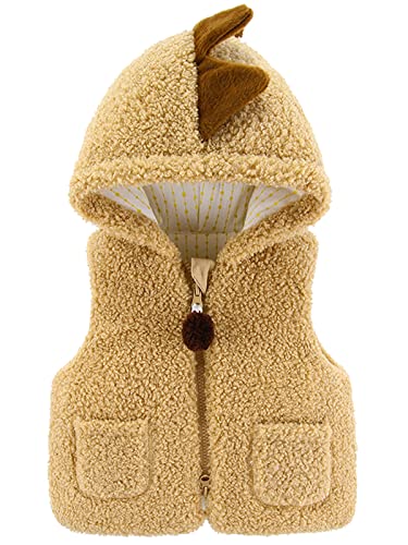 Happy Cherry Baby und Kleinkind Fleece-Weste atmungsaktive Westen für Jungen und Mädchen Outdoor mit Reißverschluss Khaki 90cm von Happy Cherry