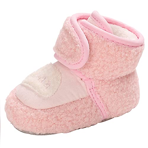 Happy Cherry Babyschuhe Winterstiefel Weiche Krabbelschuhe Kleinkinder rutschfest Wärme Fleece Schuhe 11cm 0-6 Monate - Rosa von Happy Cherry