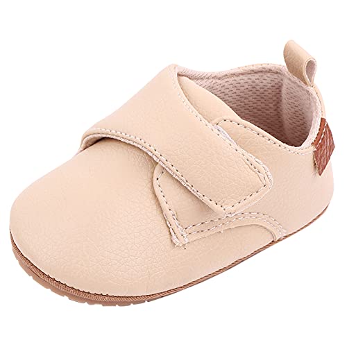 Happy Cherry Babyschuhe für die ersten Schritte, weiches Leder, rutschfest, Sneaker für Babys, Mädchen, Jungen, 0-18 Monate, beige, 12-18 mois Large von Happy Cherry