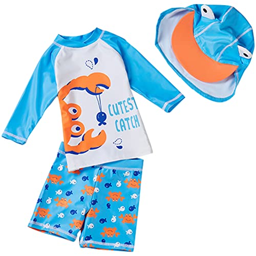 Happy Cherry Badeanzug Kinder Lange Ärmel UV Kleidung Baby Jungen Strand Schwimmen Bademode 3er Set von Happy Cherry