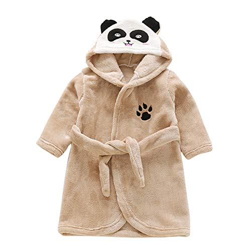 Happy Cherry – Bademantel für Mädchen und Jungen Tierform mit Gürtel für Herbst und Winter Gr. 1-2 Jahre braun von Happy Cherry