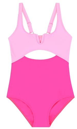 Happy Cherry Bademode Mädchen Strand Sport Badeanzug Ärmellos Einteiliger Badeanzüge für Teenager Surf Sonnenschutz Schwimmanzug Kinder Cut Out Bikini Badekostüm 8-10 Jahre von Happy Cherry