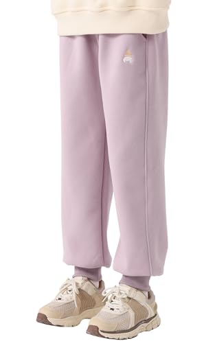 Happy Cherry - Baggy Winterhose Kinder Fleece Warme Jogginghose Mädchen Jungen Fleecehose Winter Thermohose Gefütterte Hosen 5-11 Jahre Dick Sporthose Outdoorhose für Schule Sport - 140-146 - Lila von Happy Cherry