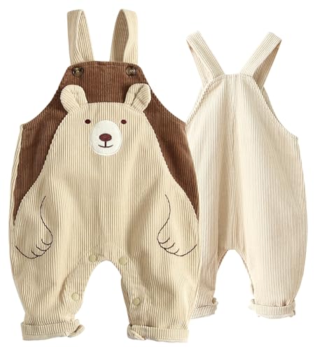 Happy Cherry Cord-Latzhose für Kleinkind Mädchen Kordsamt Hosenträger Strampler Jungen Niedlich Frühling Herbst Latzhose Babykleidung 70 von Happy Cherry