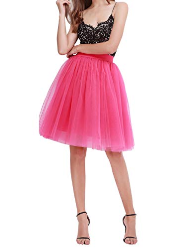 Happy Cherry Damen 1950er Vintage Ballett Blase Tutu Rock 5 Layer Puffy Unterröcke Abschlussball Abend Tanzkleid von Happy Cherry