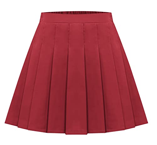 Happy Cherry Damen Faltenröcke Dehnbar Sportrock Höhe Taille A-Linie Faltenrock mit Hose Drunter Plissee Tennis Minirock von Happy Cherry