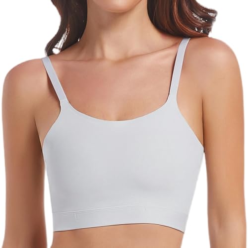 Happy Cherry Damen Trans Lesben Binder Nahtloser Tomboy-Binder für die Brust Atmungsaktiver Sport Ultradünner Fixer Pad BH Korsett-Weste Grau XXL von Happy Cherry