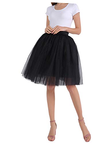 Happy Cherry Damen Tütü Rock Minirock Reifrock 5 Layer Petticoat Party Cosplay Tanzkleid Retro Vintage Ballettrock von Happy Cherry