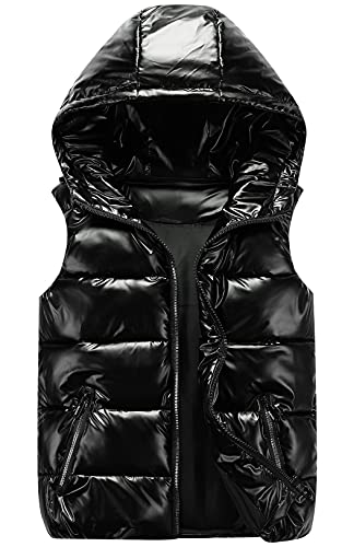 Happy Cherry Daunenjacke Kinder Kapuzenweste Ärmellose Westen Ärmellose Mäntel Herbst- und Winterjacke Leicht Warm Wasserdicht Silber von Happy Cherry