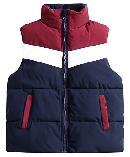 Happy Cherry Daunenweste Kinder Verdickte Winterweste Jungen Mädchen Ärmellose Jacke Winddicht Softshell Weste Herstller 110/ DE-Größe 98-104-Navy 2 von Happy Cherry