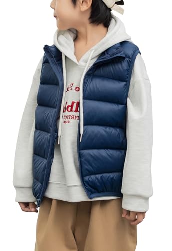 Happy Cherry Daunenweste Kinder Winterjacke mit Stehkragen Jungen Mädchen Pufferweste Warm Herbst Winter Outdoor 6-7Jahre von Happy Cherry