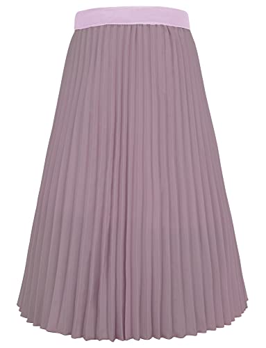 Happy Cherry - Falten Rock Mädchen Plisseerock Lang für Karneval Party Hochzeits Zeremonie Langer Prinzessinnenrock Kinder Elegantes Kurzes Kleid für Winter Frühling Sommer Herbst - 7-8 Jahre - Lila von Happy Cherry