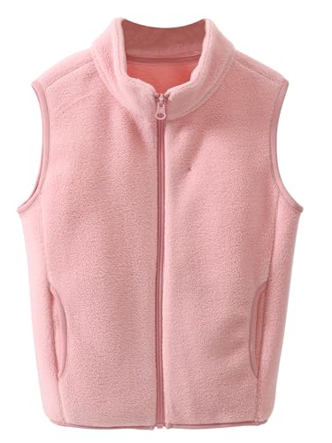 Happy Cherry - Fleece Weste Jungen Mädchen Winterweste Warmer Winterjacke Ärmellose Kinder Kindermantel Weste Kleinkind für Frühling Herbst - 130-140 - Rosa von Happy Cherry