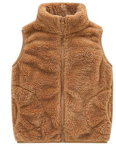 Happy Cherry Mädchen Rosa Fleece-Weste Flauschig Atmungsaktive Outdoor Warm Herbst Winter 7-8Jahre von Happy Cherry