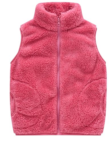 Happy Cherry Fleece Weste Mädchen Kinder Fleece-weste Flauschig Softshell Warm Herbst Winter Outdoor 5-6Jahre von Happy Cherry