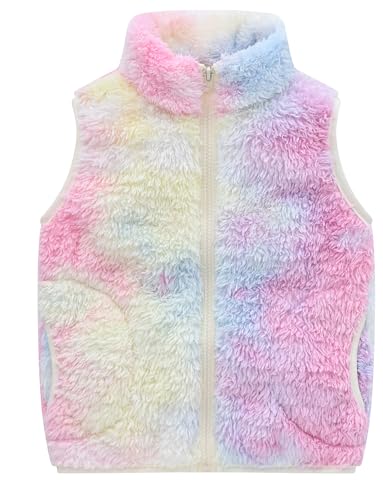Happy Cherry Mädchen Rosa Fleece-Weste Flauschig Atmungsaktive Outdoor Warm Herbst Winter 7-8Jahre von Happy Cherry