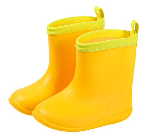 Happy Cherry - Gummistiefel Jungen Kinder Unisex Regen Stiefel Mädchen Wasserdicht für Outdoor-Sportarten Kleinkind Regenstiefel Einfarbig Wasserstiefel Regenschuhe - 29 EU - Gelb von Happy Cherry