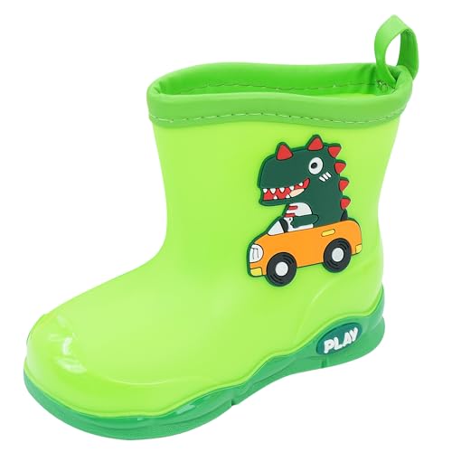Happy Cherry - Gummistiefel Kinder Unisex Regenstiefel Dinosaurier Jungen Mädchen Regen Stiefel Regenschuhe Wasserdicht Wasserstiefel PVC Cartoon-Design - 30-31 EU - Grün von Happy Cherry
