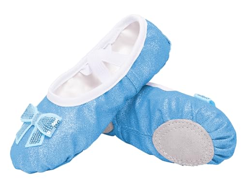 Happy Cherry Gymnastikschuhe Ballettschuhe Geteilte Ledersohle Ballettschläppchen Ballett Trainings Schläppchen für Kinder26 von Happy Cherry