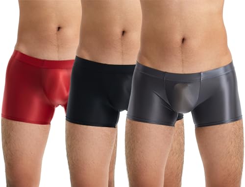 Happy Cherry Herren Glänzende Boxer Leichte Unterwäsche Boxer Shorts für Männer Glatte Lounge Entspannte Strecken Kurze Hose Nachtwäsche Grau Schwarz Rot XL Happy Cherry Herren Glänzende Boxer Leichte Unterwäsche Boxer Shorts für Männer Glatte Lounge Entspannte Strecken Kurze Hose Nachtwäsche Grau Schwarz Rot XL von Happy Cherry