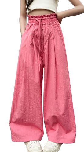 Happy Cherry Hosen für Mädchen Einfarbig Anti-Moskito Outdoorhose Soft Comfort Bequem Jogginghose Baggy Freizeithose Kinder Sommer Leicht Sweathose 140CM von Happy Cherry