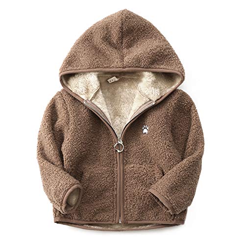 Happy Cherry Jacke Kinder Fleecejacke Jungen Winterjacke Wintermäntel Mädchen Full-Zip Polar Fleece Jacket-110cm-Kaffee von Happy Cherry