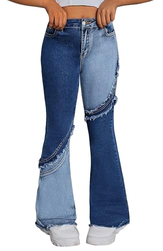 Happy Cherry Jeans Glockenhose 152-158 Knopfleiste Weit Geschnittener Schlag Cool Baggy Style Jeanshosen Hoher Taille 13-14 Jahre von Happy Cherry