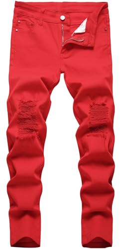 Happy Cherry Jeans Jungen Kinder Denimhosen Casual Slim Fit Hose Skinny Stretch Jeans Hose Boot Cut Jeanshosen Alter 5-6 Jahre von Happy Cherry