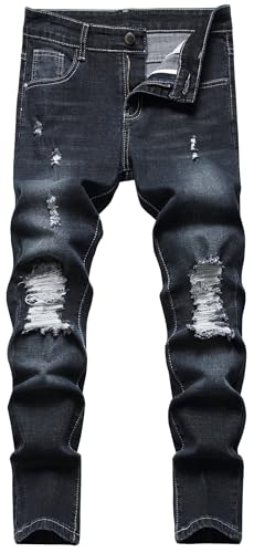 Happy Cherry Jeans für Kinder, Denim, Skinny Jeans, modisch, mit Taschen, lange Hose, Blau, Vintage, für Kinder von 5-16 Jahren, Dunkelblau-2, 11-12 Jahre Happy Cherry Jeans für Kinder, Denim, Skinny Jeans, modisch, mit Taschen, lange Hose, Blau, Vintage, für Kinder von 5-16 Jahren, Dunkelblau-2, 11-12 Jahre von Happy Cherry
