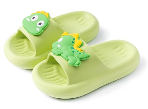 Happy Cherry - Jungen Badelatschen rutschfeste Mädchen Badeschlappen Dinosaurier Weiche Flache Kinder Sandalen Hausschuhe Badeschuhe Strand für Sommer Frühling Herbst Winter - 24-25 EU - Grün von Happy Cherry