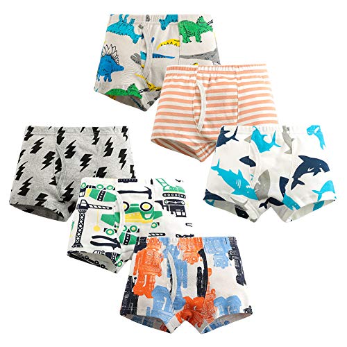 Happy Cherry Jungen Boxershorts 6er Pack Unterhose Baumwolle Kinder Unterwäsche Pantys Unterhosen-120(5-6 Jahre Alt) von Happy Cherry