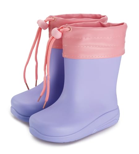 Happy Cherry - Jungen Gummistiefel Wasserdicht Regenstiefel Kinder Unisex mit Kordelzug Wasserstiefel Mädchen Regen Stiefel für Outdoor-Sportarten Kleinkind Regenschuhe Einfarbig - 25 EU - Lila Happy Cherry - Jungen Gummistiefel Wasserdicht Regenstiefel Kinder Unisex mit Kordelzug Wasserstiefel Mädchen Regen Stiefel für Outdoor-Sportarten Kleinkind Regenschuhe Einfarbig - 25 EU - Lila von Happy Cherry
