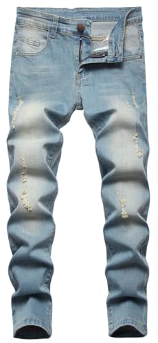 Happy Cherry Jungen Jeans Kinder Zerrissen Jeanshosen Stretch Skinny Jeans Hosen Teenager Straight Fit Boot Cut Hosen Alter 15-16 Jahre von Happy Cherry