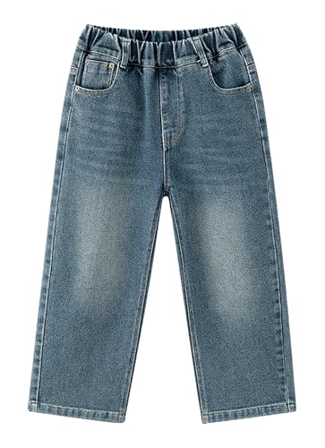 Happy Cherry Jungen Jeanshose mit Elastischem Bund Kinder Frühling-Herbst Lässige Denimhose Baggy Jeans Cargohose 170 cm von Happy Cherry