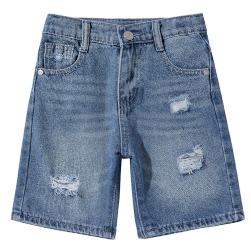 Happy Cherry Jungen Leicht Kurze Jeans Kinder Cargo Shorts Schnelltrocknend Cargoshorts Jungs Sommer Weiche Bequeme Freizeithose mit Taschen 8-9 Jahre von Happy Cherry