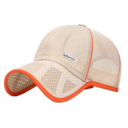 Happy Cherry Jungen Mädchen Basecap Mesh Atmungsaktiv Kinder Hat Baseball Cap Sport Outdoor Kappe Sommer UV Schutz Einstellbar Beige von Happy Cherry