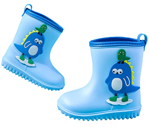 Happy Cherry- Jungen Mädchen Gummistiefel Regenstiefel für Kleinkinder Wasserdichte Rutschfeste Sohle Regenschuhe Säuglingsgummistiefel Gummistiefel Baby Regen Stiefel - Blau von Happy Cherry