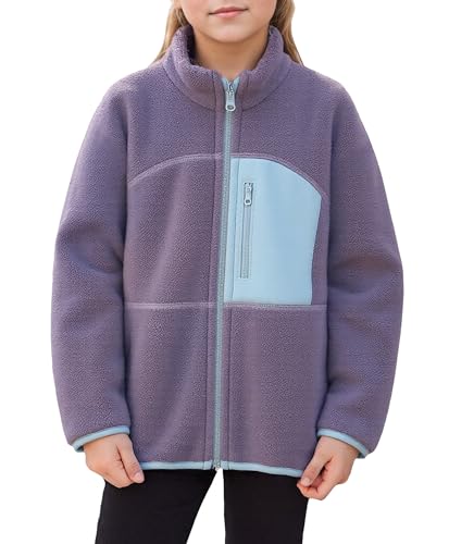 Happy Cherry Jungen Mädchen Polar Fleece Jacke mit Reißverschluss Kinder Casual Übergangsjacke Kleinkind Dicke Outerwear Winter Warm Sherpajacke 150 CM von Happy Cherry