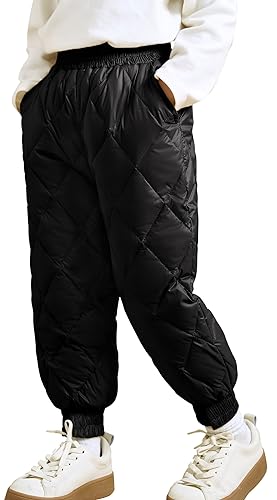 Happy Cherry Jungen Mädchen Schneehose Kinder Winddichte Daunenhose Ultraleichte Warme Stepphose Elastischer Bund Winter Thermohose 3-4 Jahre von Happy Cherry