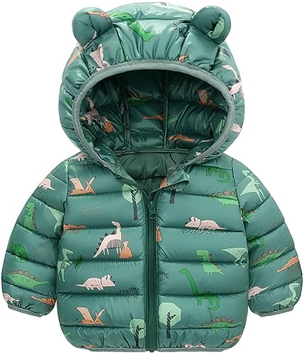 Happy Cherry Jungen Mädchen Wintermäntel Kinder Winddicht Warm Winterjacke Wasserdicht Steppjacke Bedruckt Cartoon Kapuzenjacke Mäntel 110 von Happy Cherry