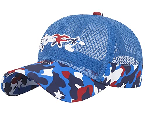 Happy Cherry- Jungen Sonnenschutz Mädchen Baseball Cap Hohl Mesh mit Verstellbarem Snapback Sonnenhut 3D Cartoon Baseballmütze Schnell Trocknend Leicht für Sommercamp Outdoor Atmungsaktive Mützen von Happy Cherry