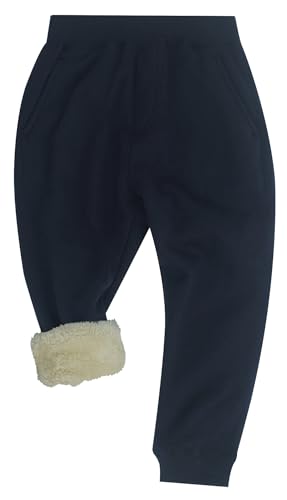 Happy Cherry Jungen Winterhose aus Fleece Futter Kinder Warm Hose Verdickte Sport Outdoorhose Größe 140/ DE Größe 140-146-Navy 1 von Happy Cherry