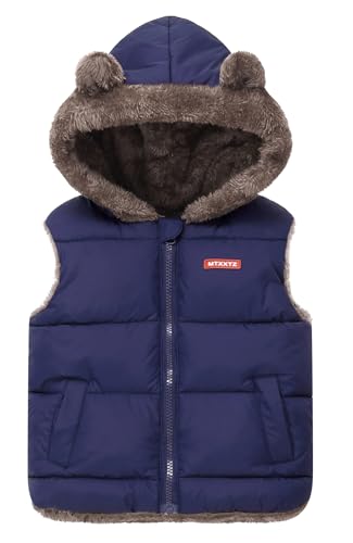 Happy Cherry Kind Unisex Westen Mantel Kleidung Leicht Niedlich Winterweste Outdoor Warm Winddicht Weste mit Kapuze Ärmellos Daunenweste 2-3 Jahre von Happy Cherry